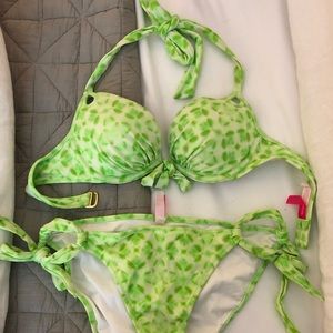 VS Neon Green Leopard Print Bikini